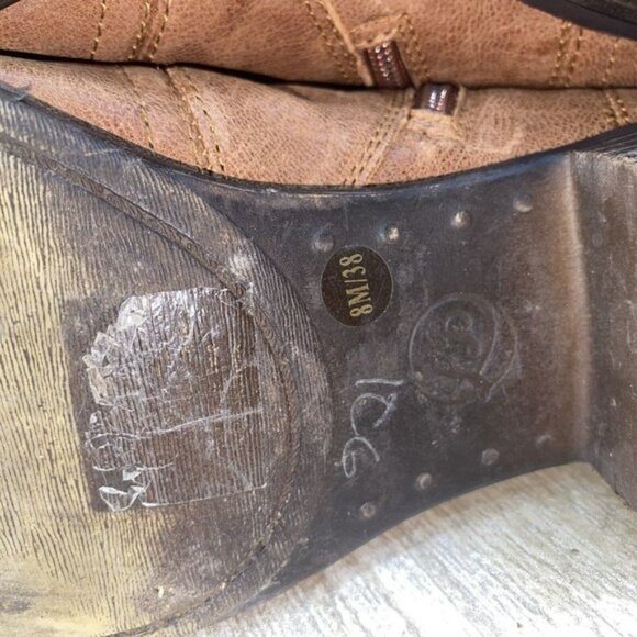 Lucky Brand Boots Womens Size 8 M Brolley Brown Tan Ankle Zip Heel Booties - Picture 11 of 14